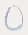 Completedworks Women's Blue Lace Agate Necklace 18k Gold In Blue