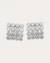 Completedworks Cubic Zirconia Grid Stud Earrings In Metallic