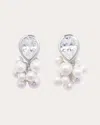 Completedworks Women's Cubic Zirconia & Freshwater Pearl The Alchemy Of Time Drop Earrings In White
