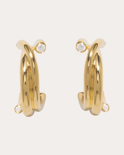 Completedworks Women's Cubic Zirconia Loop Hoop Earrings In Gold