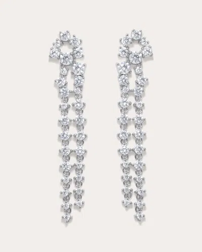 Completedworks Women's Rhodium-plated Sterling Silver Cubic Zirconia Earrings Recycled Sterling Silver In Metallic