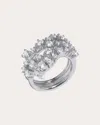 Completedworks Women's Rhodium-plated Sterling Silver Cubic Zirconia Ring Recycled Sterling Silver In Silver