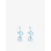 Completedworks Womens The Aftertaste Of A Dream Sterling-silver And Blue Quartz Drop Earrings In Blue
