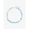 Completedworks Womens Blue The Heart's Window Sterling-silver And Gemstone Beaded Necklace In Blue