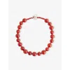 Completedworks Womens  Beaded Sterling-silver And Agate Necklace In Red