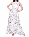 Compli K Floral Print Maxi Dress In White Multi In Multi