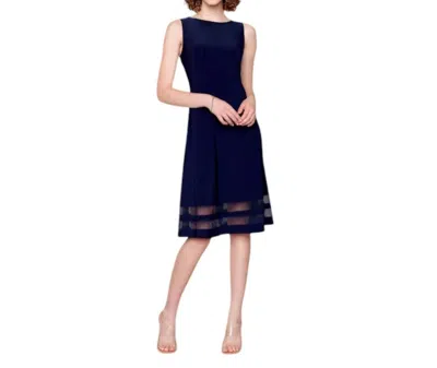 Compli K Sleeveless Sheer Hem Mini Dress In Navy In Blue