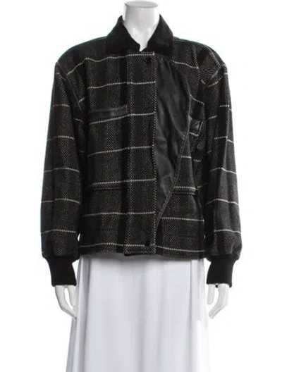 Pre-owned Complice Plaid Print Jacket In Black