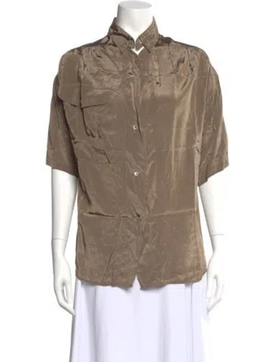 Pre-owned Complice Short Sleeve Blouse In Neutral