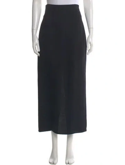 Pre-owned Complice Virgin Wool Midi Length Skirt In Black