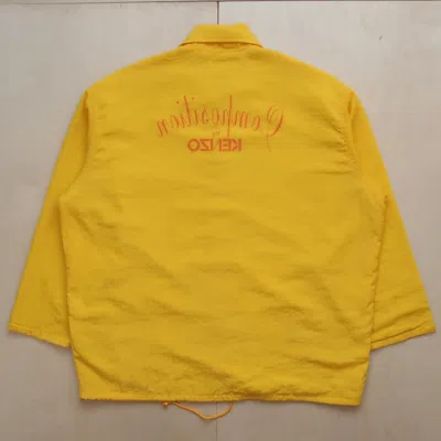 Pre-owned Composition Japan X Kenzo Vintage 80's Composition By Kenzo Yellow Big Logo Jacket