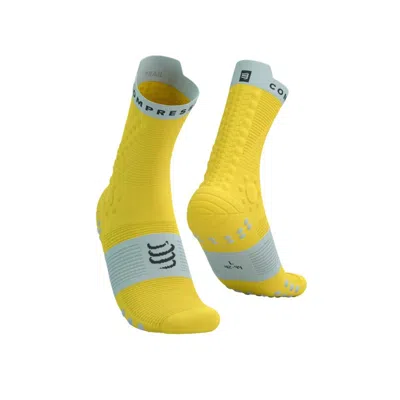 Compressport Pro Racing Socks V4.0 Trail Yellow Blue In Multi