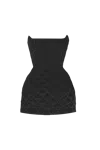 Compte Spain Black Crystal Quilted Mini Dress