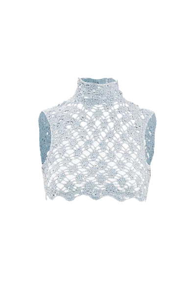 Compte Spain Blue Crochet Top