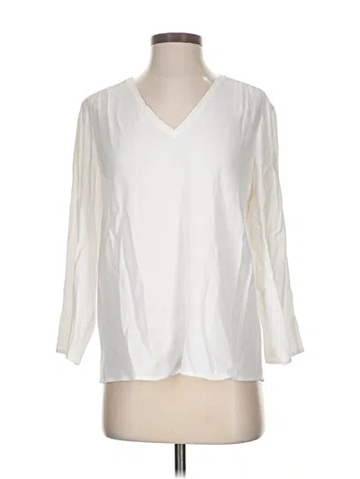 Pre-owned Comptoir Des Cotonniers 3/4 Sleeve Top Ivory V Neck Tops In White
