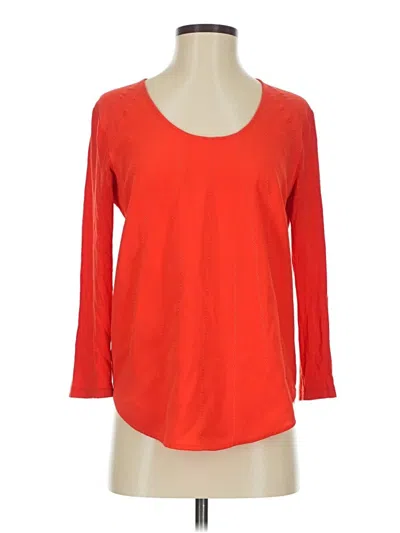 Pre-owned Comptoir Des Cotonniers 3/4 Sleeve Top Red Scoop Neck Tops