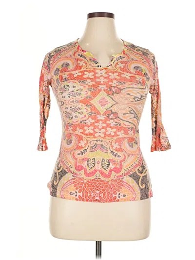 Pre-owned Comptoir Des Cotonniers 3/4 Sleeve T-shirt In Orange