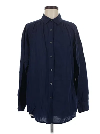 Pre-owned Comptoir Des Cotonniers Long Sleeve Button Down Shirt In Blue
