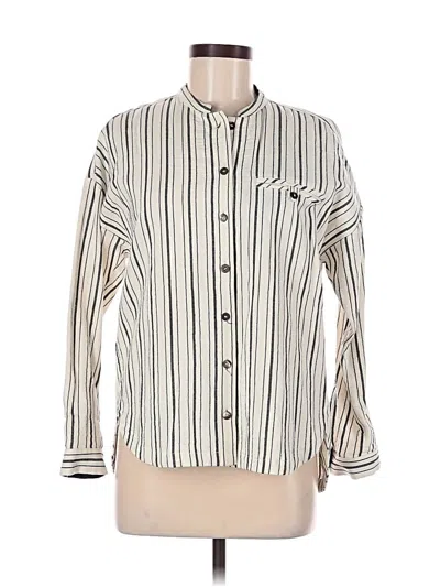 Pre-owned Comptoir Des Cotonniers Long Sleeve Button Down Shirt In Ivory