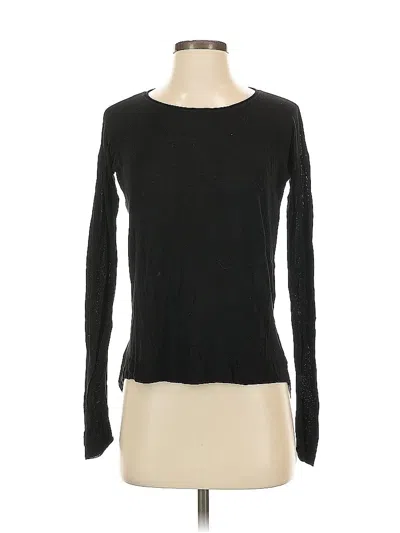 Pre-owned Comptoir Des Cotonniers Long Sleeve Top Black Solid Pattern Crew Neck Tops