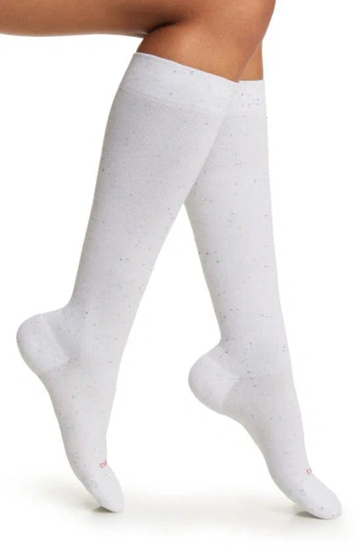 Comrad Recycled Cotton Blend Knee High Compression Socks In Stargazer White