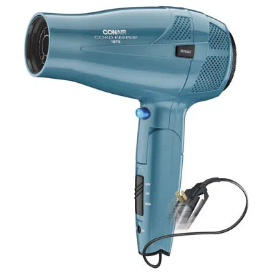Conair 1875 Watt Ionic Conditioning Cord-keeper Hair Dryer With Folding Handle In Green;blue