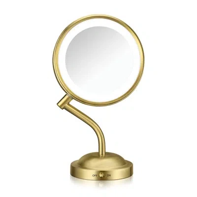 Conair Round Floor Mirror In Brushed Brass