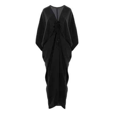 Concept A Trois Women's Black Dress With Oversize Cut, Butterfly Type
