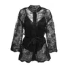 Concept A Trois Women's Black Lace Tunic Blouse With Tank Top Included In Black