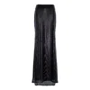 Concept A Trois Women's Black Long Sequined Skirt With Zipper In Black