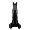 Concept A Trois Women's Black Veil Top And Sequin Cups In Black