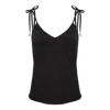 Concept A Trois Women's Black Viscose Thin Strap Tank Top In Black