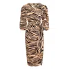 Concept A Trois Women's Brown / Black Cocktail Dress With Puff Sleeves In Brown/black