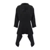 Concept A Trois Women's Elegant Black Top With Peplum And Pleats With Sequined Details In Black