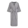 Concept A Trois Women's Grey Midi Checkered Gray Cotton Jacket In Grey