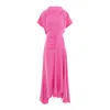 Concept A Trois Women's Pink / Purple Pink Dress With Front Drape And Collar