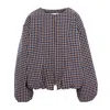 Concept A Trois Women's Jacquard Bomber Jacket With Check Print - Special Self Ready To Wear Capsule