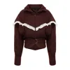 Concept A Trois Women's Linen Dark Brown Jacket- Special Capsule " Self" Ready To Wear In Brown