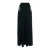 Concept A Trois Women's Long Slit Triple Voile Skirt With Sequin Details, Black In Black