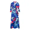 Concept A Trois Women's Midi Blazer Dress With Three Quarter Sleeves - Floral Print