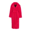 Concept A Trois Women's Organic Fur Coat – Fuchsia Pink In Red