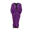 Concept A Trois Women's Pink / Purple Butterfly Ultraviolet Sequins Dress In Pink/purple