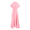 Concept A Trois Women's Pink / Purple Powder Pink Dress With Draped Front And Collar