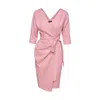 Concept A Trois Women's Pink / Purple Wrap Cocktail Powder Pink Dress In Pink/purple