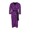 Concept A Trois Women's Pink / Purple Wrap Deep Orchid Sequins Dress In Pink/purple