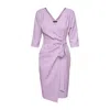 Concept A Trois Women's Pink / Purple Wrap Light Lavender Cocktail Dress In Pink/purple