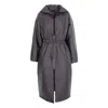 Concept A Trois Women's Quilted Midi Jacket With Raglan Sleeves - Anthracite Grey In Grey