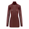 Concept A Trois Women's Red Bordeaux Tulle Blouse In Red