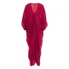 Concept A Trois Women's Red Dress With Oversize Cut, Butterfly Type, Raspberry In Red