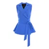 Concept A Trois Women's Short Vest, Side Over Side - Royal Blue In Blue